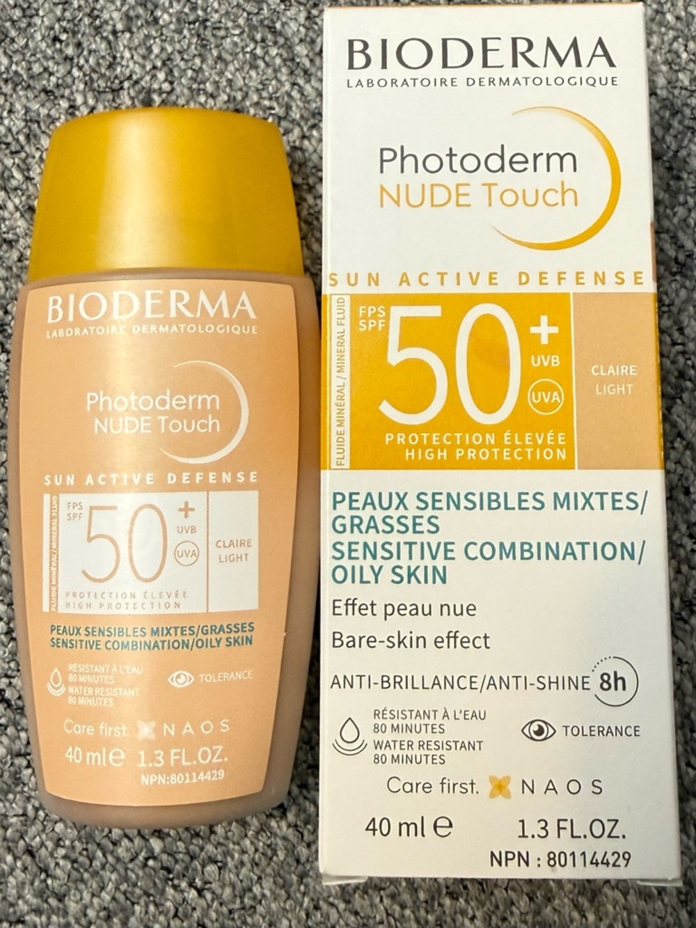 Bioderma Photoderm NUDE Touch SPF 50+ Sunscreen - In Light NIB